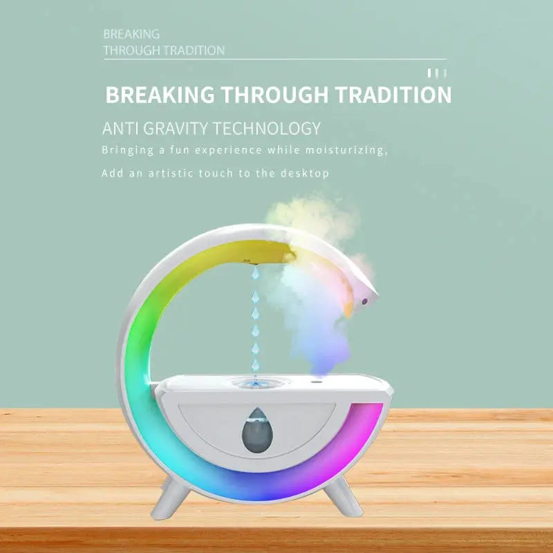 RGB Night Light Water Droplet Sprayer Anti-Gravity Air Humidifier 350ml Creative Home Office Mist Maker Diffuser Christmas Gift TrendyDwelling