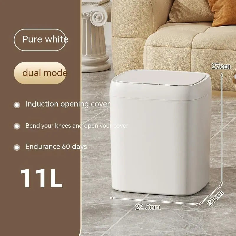 Smart Trash Can With Lid For Bedroom And Living Room Kitchen Storage Box Trash Can Induction Small Car Box Automatic Smart Dustbin Smart Trash Bin TrendyDwelling