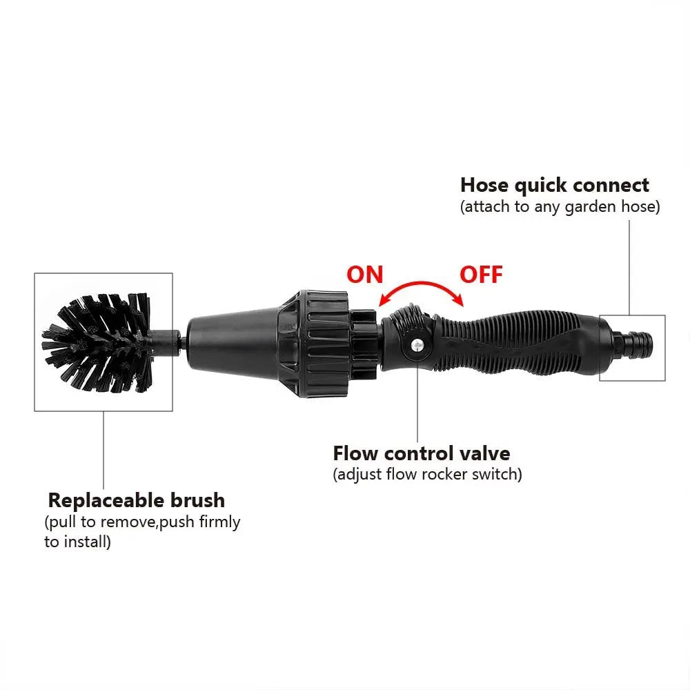 Water-driven Rotary Cleaning Brush Wash Hand-held Water Spray Brush TrendyDwelling