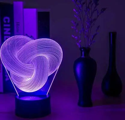 Twist Abstract LED 3D Night Light Touch Colorful Acrylic 3D Table Lamp Decoration Lighting Baby Sleeping Mood Lamp Best Gift TrendyDwelling