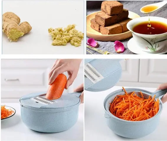 8 In 1 Mandoline Slicer Vegetable Slicer Potato Peeler Carrot Onion Grater With Strainer Vegetable Cutter Kitchen Accessories TrendyDwelling