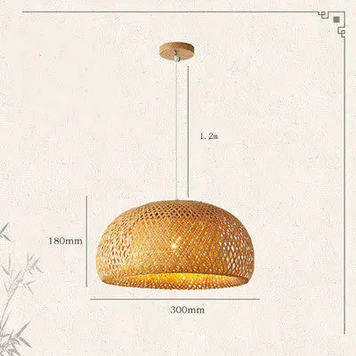 Bamboo Woven Simple Japanese Creative Pastoral Chandelier TrendyDwelling