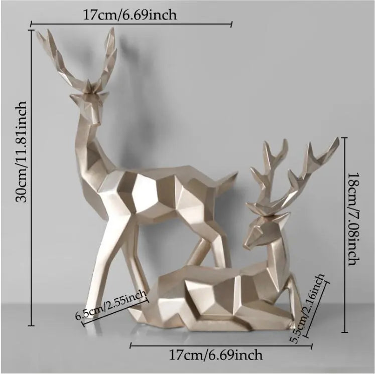 Deers Sculpture Resin Deer Statue Decoration Home Decor Statues Deer Figurines Modern Decoration Deers Table Ornament TrendyDwelling