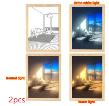 Illuminated Picture LED Decorative Light Painting Bedside Picture Style Creative Modern Simulate Sunshine Drawing Night Light Gift TrendyDwelling