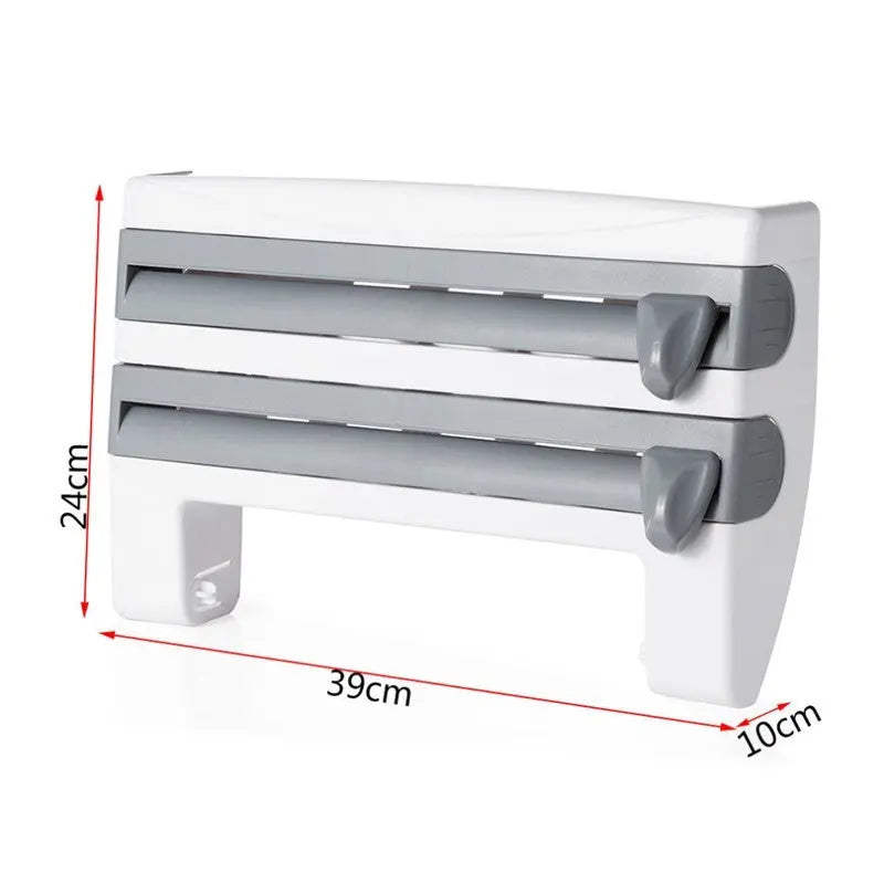 4-In-1 Kitchen Roll Holder Dispenser Kitchen Foil Film Wrap Tissue Paper 4 IN 1 Kitchen Roll Holder Dispenser TrendyDwelling