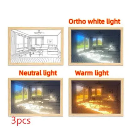 Illuminated Picture LED Decorative Light Painting Bedside Picture Style Creative Modern Simulate Sunshine Drawing Night Light Gift TrendyDwelling