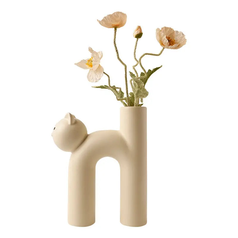 Cute Tube Cat Vase Living Room Home Desktop Decoration Home Decor TrendyDwelling