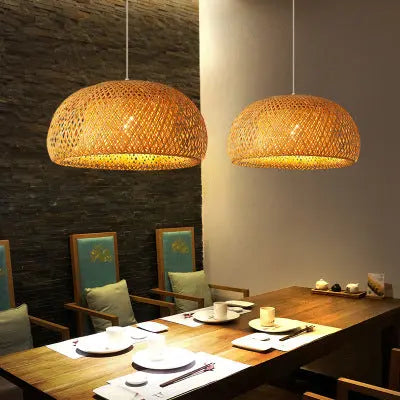 Bamboo Woven Simple Japanese Creative Pastoral Chandelier TrendyDwelling