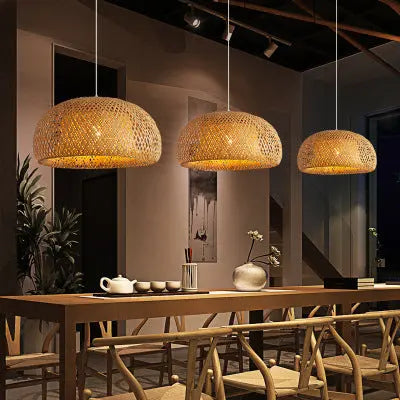 Bamboo Woven Simple Japanese Creative Pastoral Chandelier TrendyDwelling