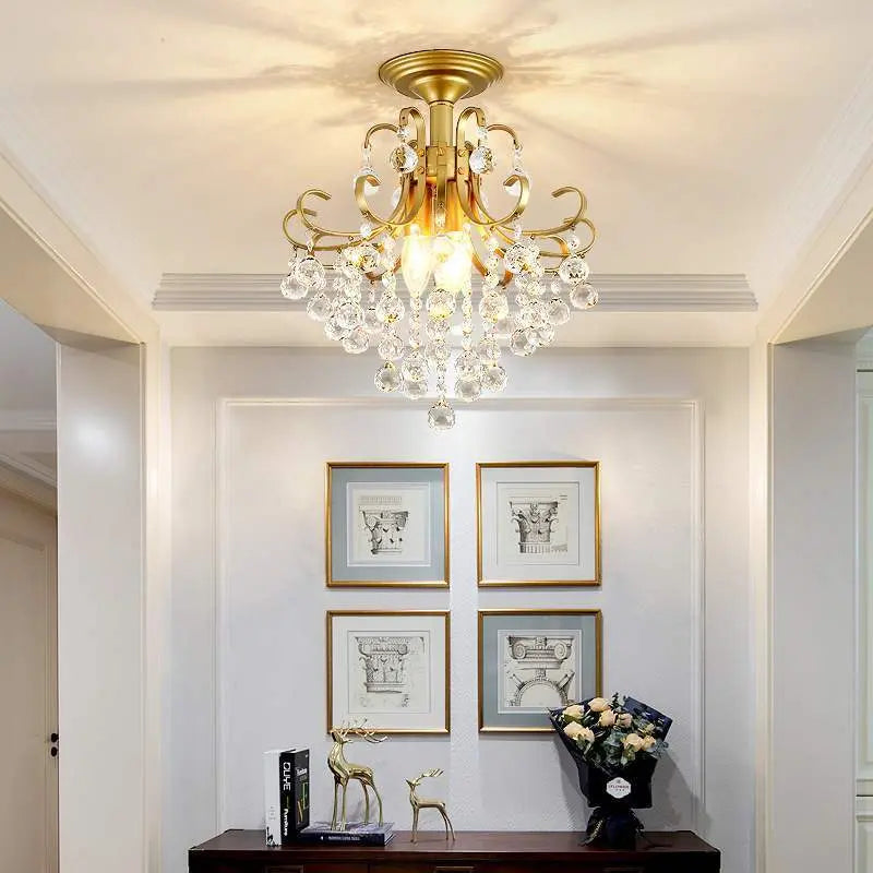 European Light Luxury Small American Restaurant Crystal Chandelier TrendyDwelling