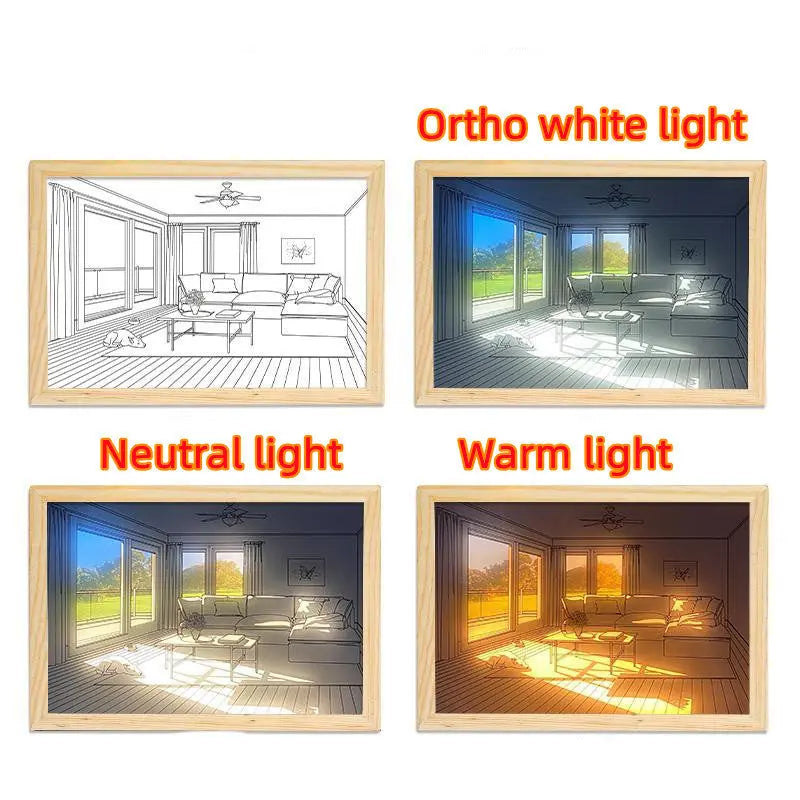 Illuminated Picture LED Decorative Light Painting Bedside Picture Style Creative Modern Simulate Sunshine Drawing Night Light Gift TrendyDwelling