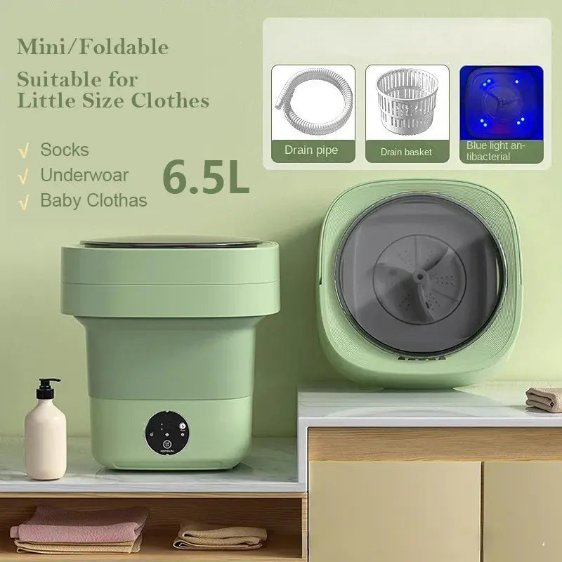 Mini Foldable Washing Machine Portable Mini Socks Underwear Panties Washing Machine Big Capacity 3 Models With Spinning Dry Gadgets TrendyDwelling