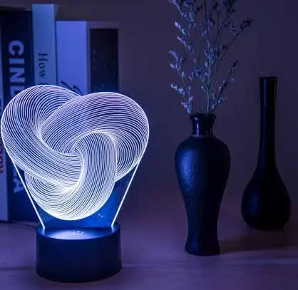 Twist Abstract LED 3D Night Light Touch Colorful Acrylic 3D Table Lamp Decoration Lighting Baby Sleeping Mood Lamp Best Gift TrendyDwelling