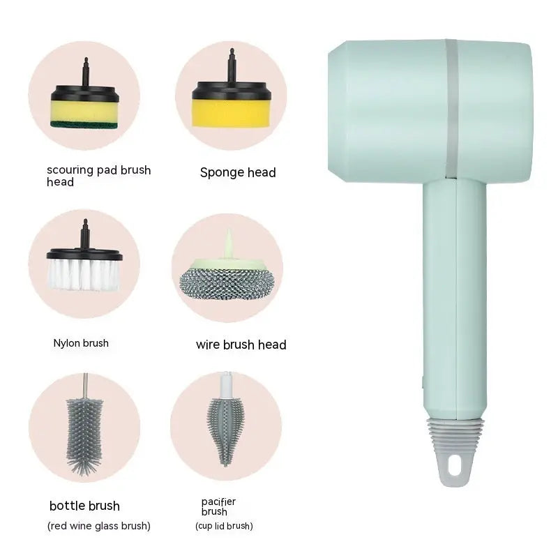 Electric Cleaning Brush Dishwashing Brush Automatic Wireless USB Rechargeable Professional Kitchen Bathtub Tile Cleaning Brushes TrendyDwelling