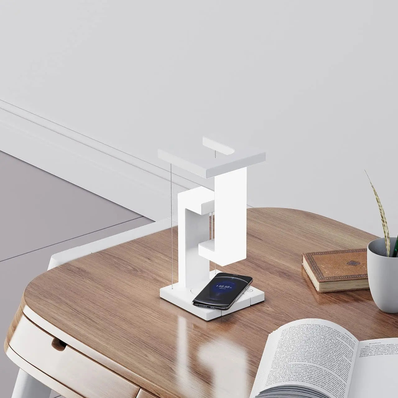 Creative Smartphone Wireless Charging Suspension Table Lamp Balance Lamp Floating For Home Bedroom TrendyDwelling