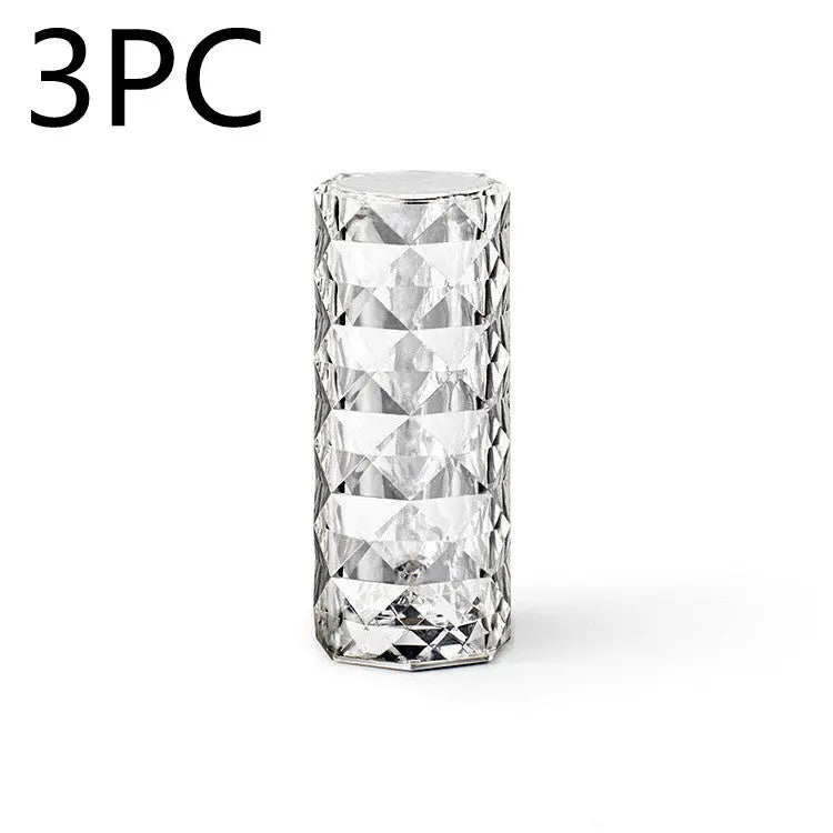 Nordic Crystal Lamp USB Table Lamps Bedroom Touch Dimming Atmosphere Diamond Night Light Rose Projector Lamp Decor TrendyDwelling