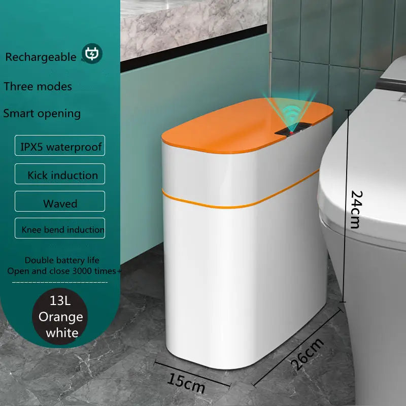 Smart Trash Can With Lid For Bedroom And Living Room Kitchen Storage Box Trash Can Induction Small Car Box Automatic Smart Dustbin Smart Trash Bin TrendyDwelling