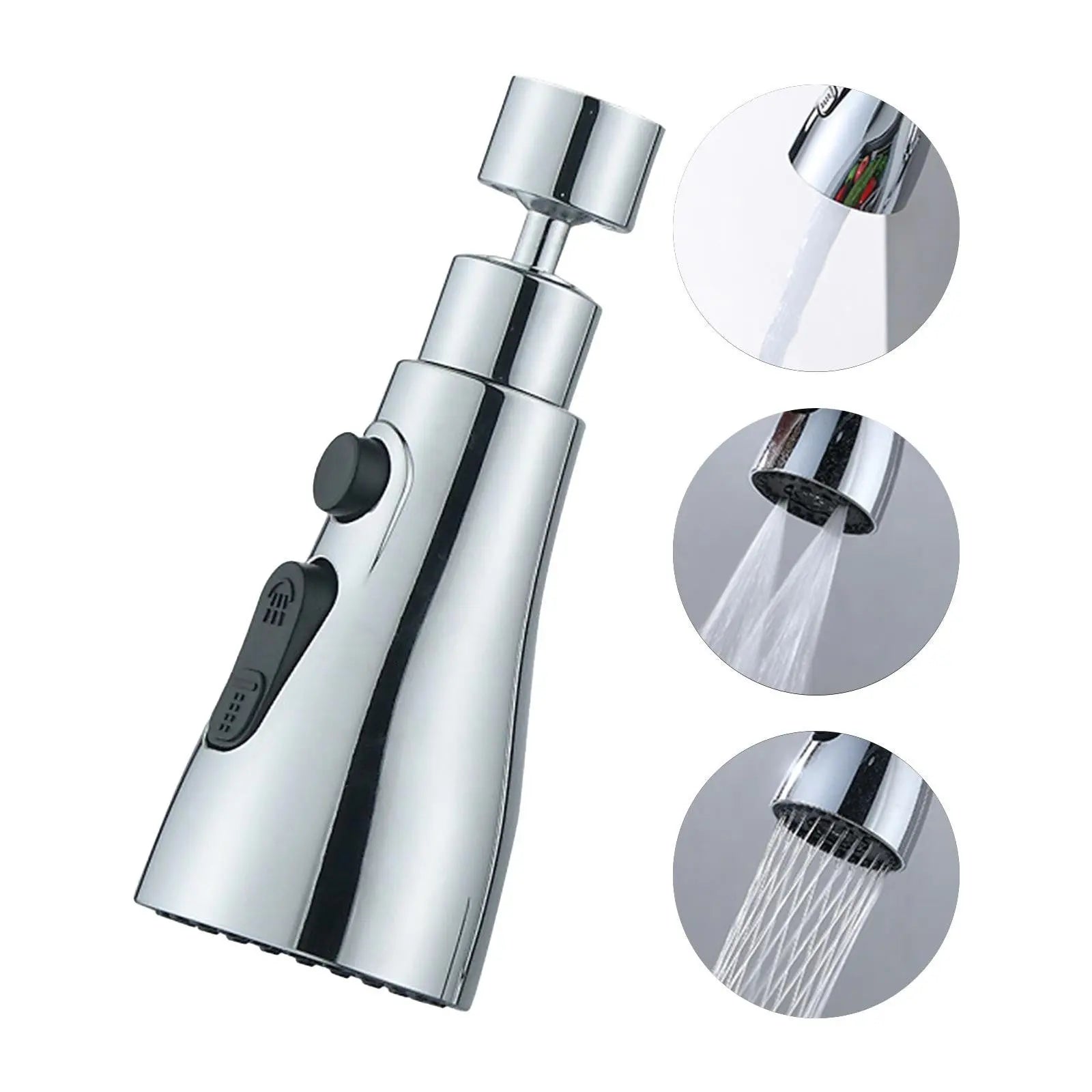 Universal Pressurized Faucet Sprayer Anti-splash 360 Degree Rotating Water Tap Three Stall Water Saving Faucet Nozzle Adapter TrendyDwelling