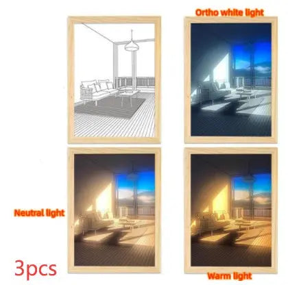 Illuminated Picture LED Decorative Light Painting Bedside Picture Style Creative Modern Simulate Sunshine Drawing Night Light Gift TrendyDwelling