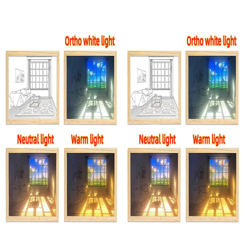 Illuminated Picture LED Decorative Light Painting Bedside Picture Style Creative Modern Simulate Sunshine Drawing Night Light Gift TrendyDwelling