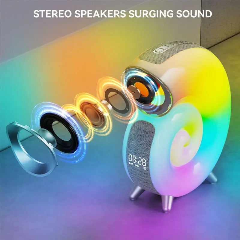 Conch Smart RGB Atmosphere Light Bluetooth Speaker Alarm Clock Wake-up Lamp White Noise Machine For Sleeping Baby APP Control TrendyDwelling