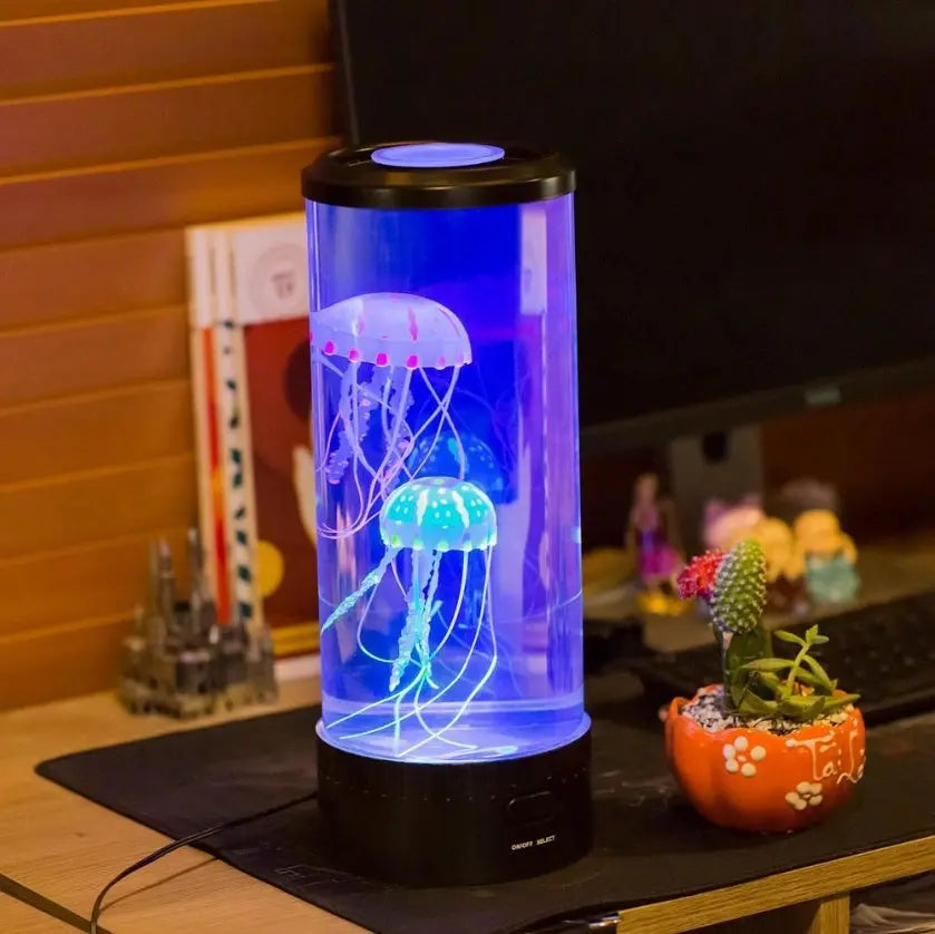 LED Jellyfish Aquarium Lamp Night Light USB Powered TrendyDwelling