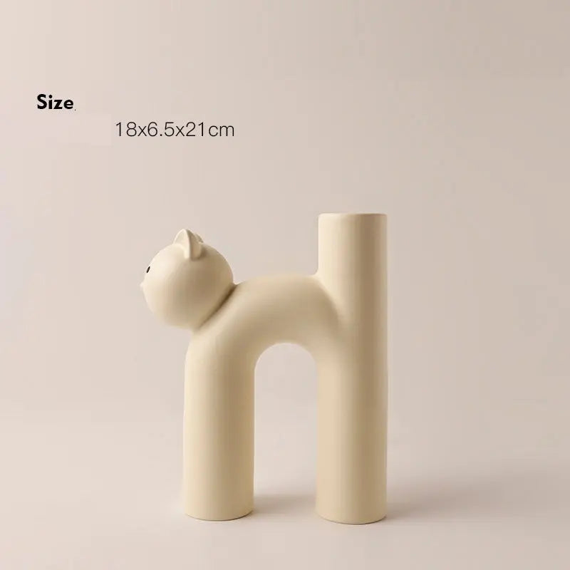 Cute Tube Cat Vase Living Room Home Desktop Decoration Home Decor TrendyDwelling