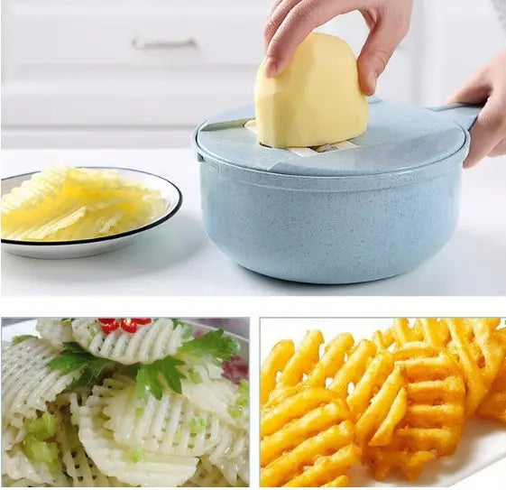 8 In 1 Mandoline Slicer Vegetable Slicer Potato Peeler Carrot Onion Grater With Strainer Vegetable Cutter Kitchen Accessories TrendyDwelling