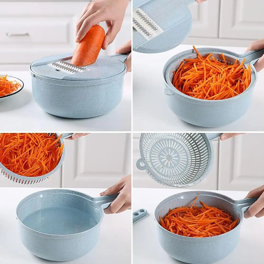 8 In 1 Mandoline Slicer Vegetable Slicer Potato Peeler Carrot Onion Grater With Strainer Vegetable Cutter Kitchen Accessories TrendyDwelling