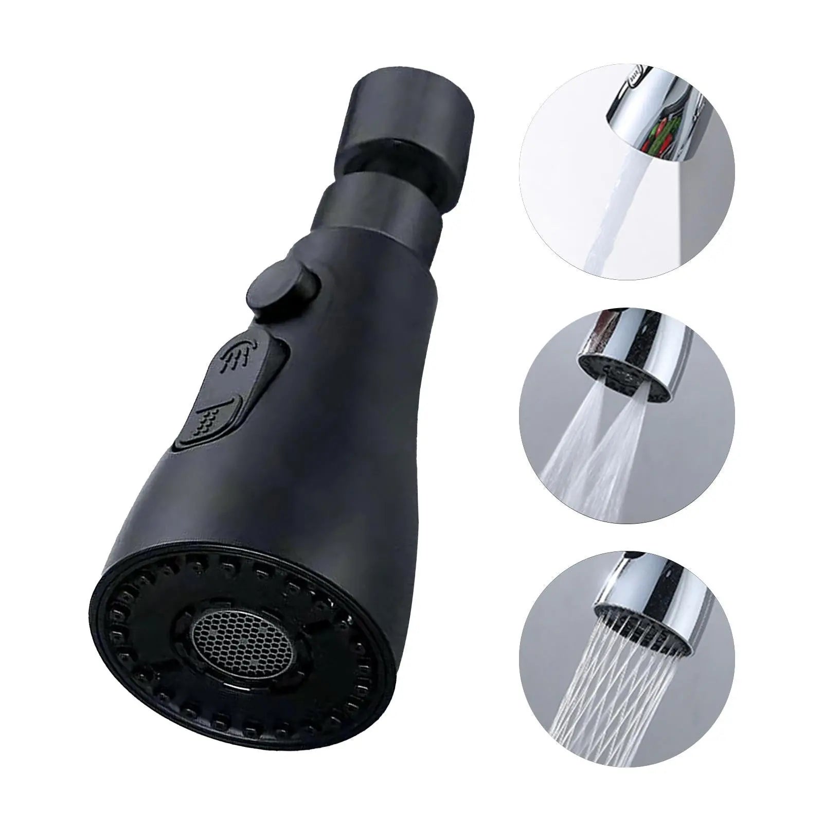 Universal Pressurized Faucet Sprayer Anti-splash 360 Degree Rotating Water Tap Three Stall Water Saving Faucet Nozzle Adapter TrendyDwelling