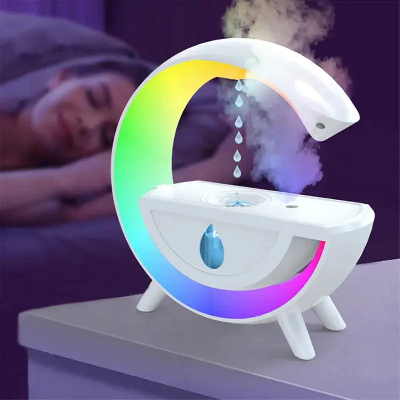 RGB Night Light Water Droplet Sprayer Anti-Gravity Air Humidifier 350ml Creative Home Office Mist Maker Diffuser Christmas Gift TrendyDwelling