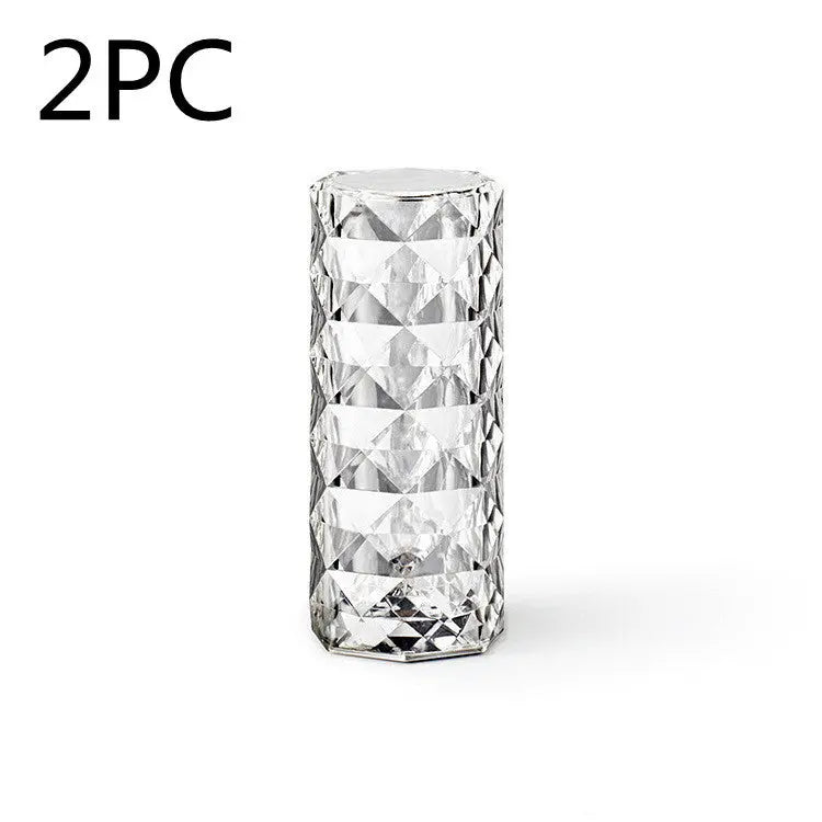 Nordic Crystal Lamp USB Table Lamps Bedroom Touch Dimming Atmosphere Diamond Night Light Rose Projector Lamp Decor TrendyDwelling