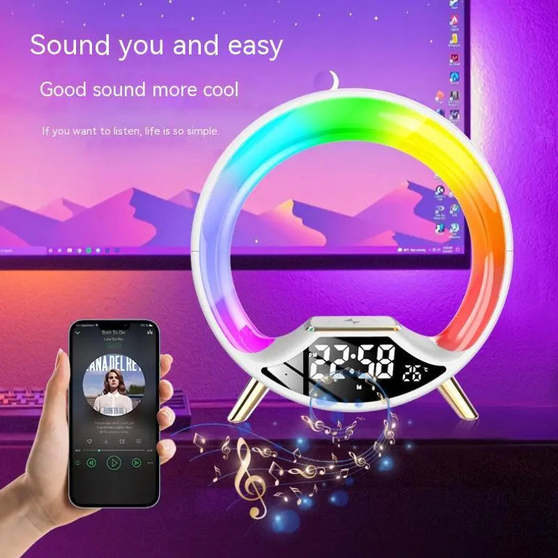 O Light Three In One Wireless Charging Multifunctional Bluetooth Speaker Night Light TrendyDwelling