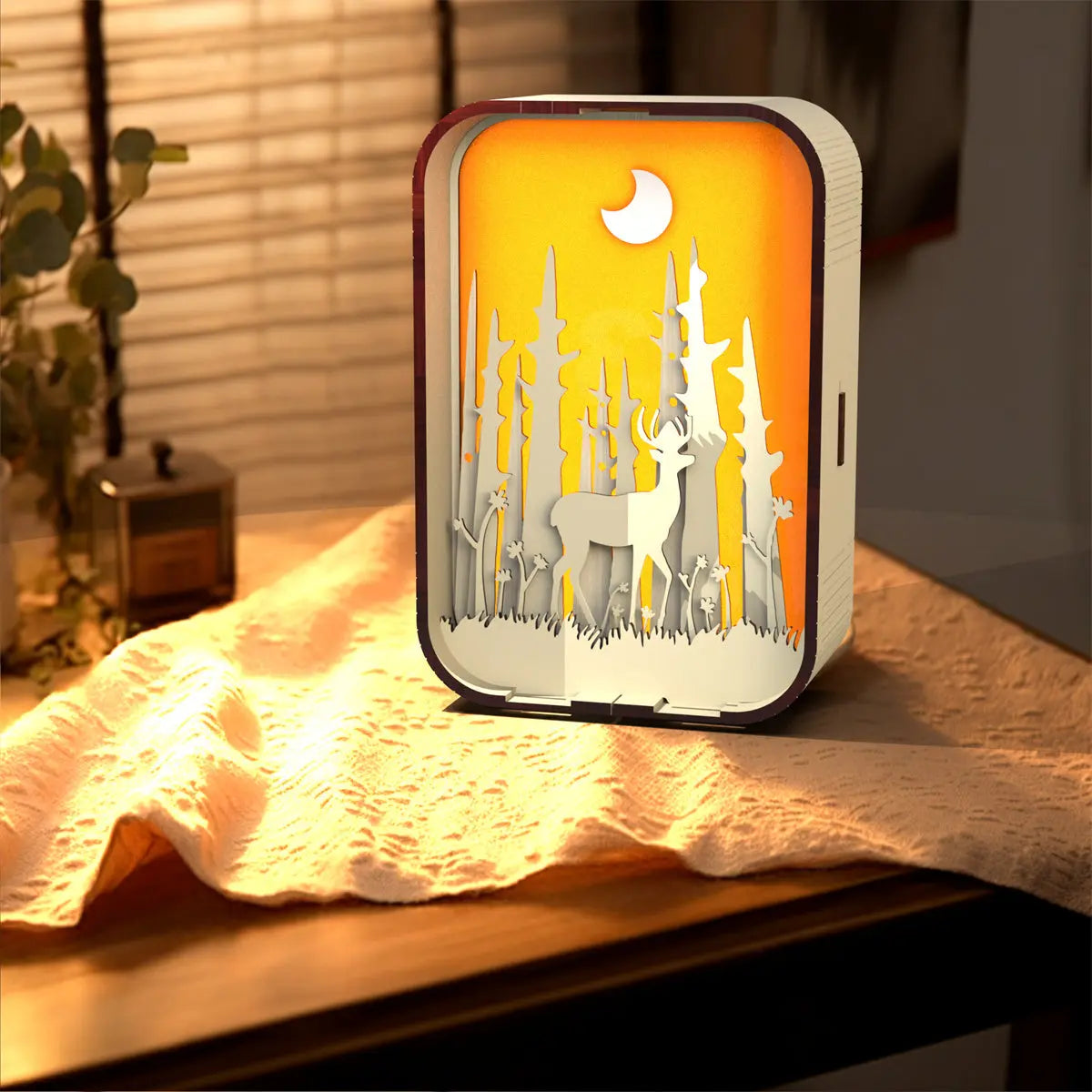 Woodcarving Light Creative Gift Minimalist Bedside Night Light Decoration Desktop Decoration Birthday Gift TrendyDwelling