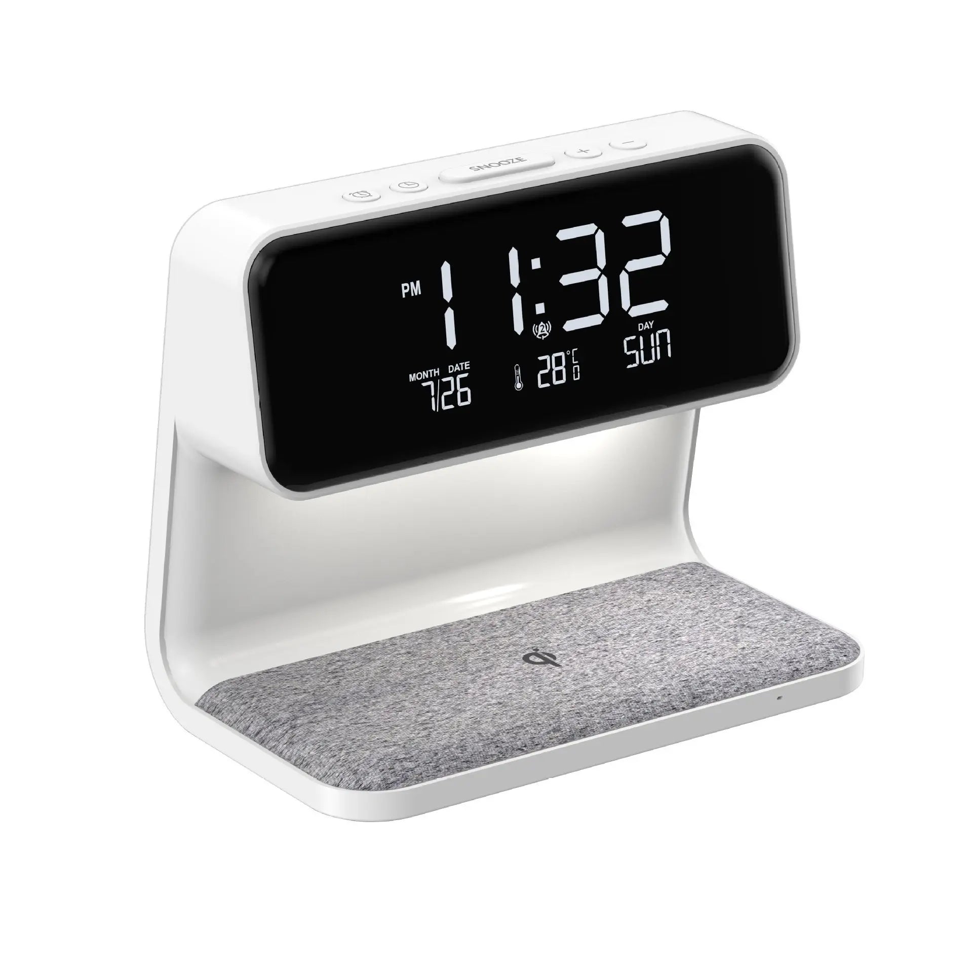 Creative 3 In 1 Bedside Lamp Wireless Charging LCD Screen Alarm Clock  Wireless Phone Charger TrendyDwelling