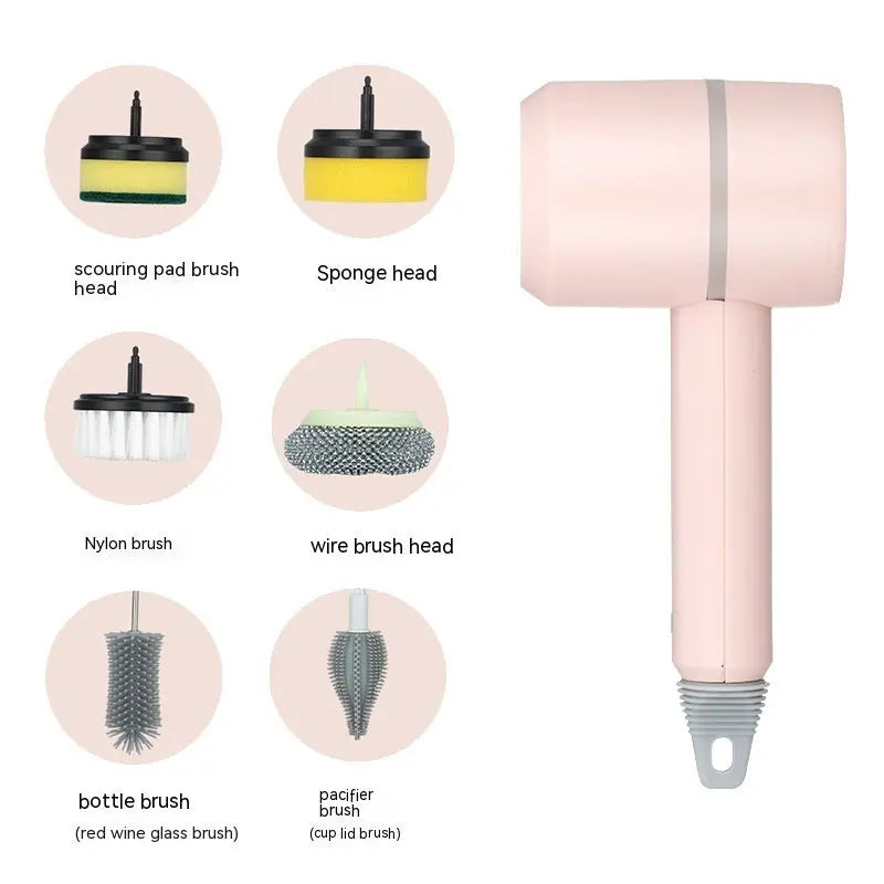 Electric Cleaning Brush Dishwashing Brush Automatic Wireless USB Rechargeable Professional Kitchen Bathtub Tile Cleaning Brushes TrendyDwelling