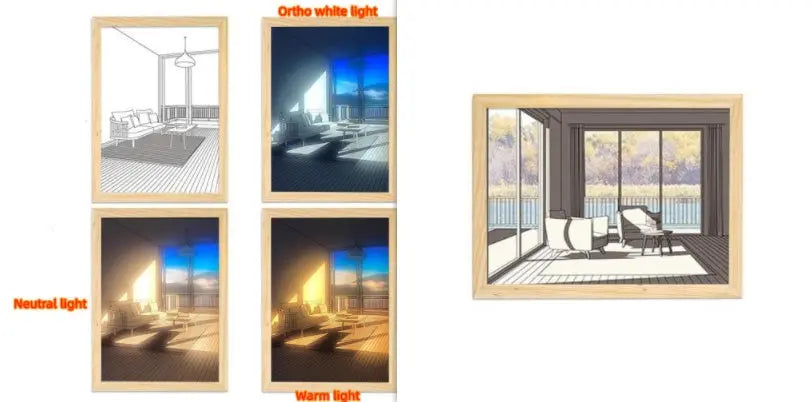 Illuminated Picture LED Decorative Light Painting Bedside Picture Style Creative Modern Simulate Sunshine Drawing Night Light Gift TrendyDwelling