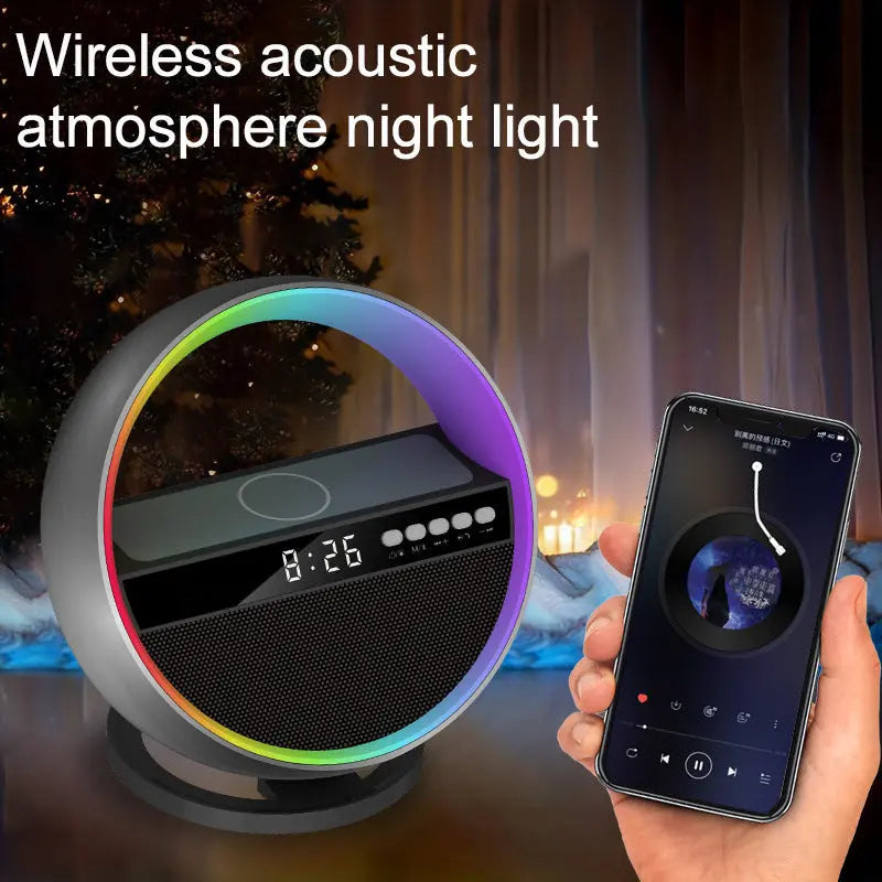 2024 New Multifunction RGB Night Light Wireless Charger Bluetooth-compatible Speaker Large G Ambience Light Home Decor TrendyDwelling