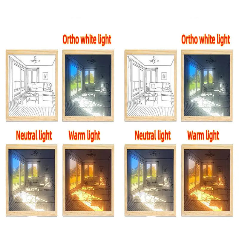 Illuminated Picture LED Decorative Light Painting Bedside Picture Style Creative Modern Simulate Sunshine Drawing Night Light Gift TrendyDwelling