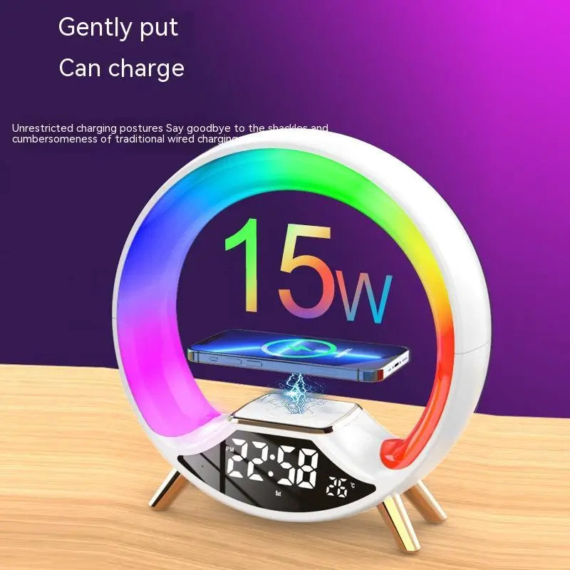 O Light Three In One Wireless Charging Multifunctional Bluetooth Speaker Night Light TrendyDwelling