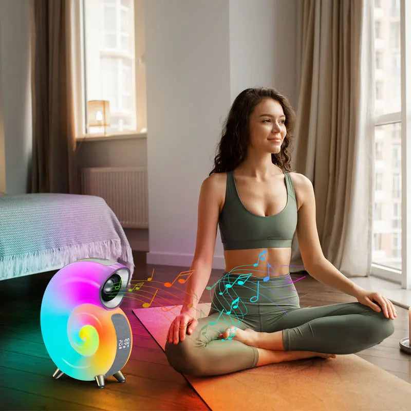 Conch Smart RGB Atmosphere Light Bluetooth Speaker Alarm Clock Wake-up Lamp White Noise Machine For Sleeping Baby APP Control TrendyDwelling