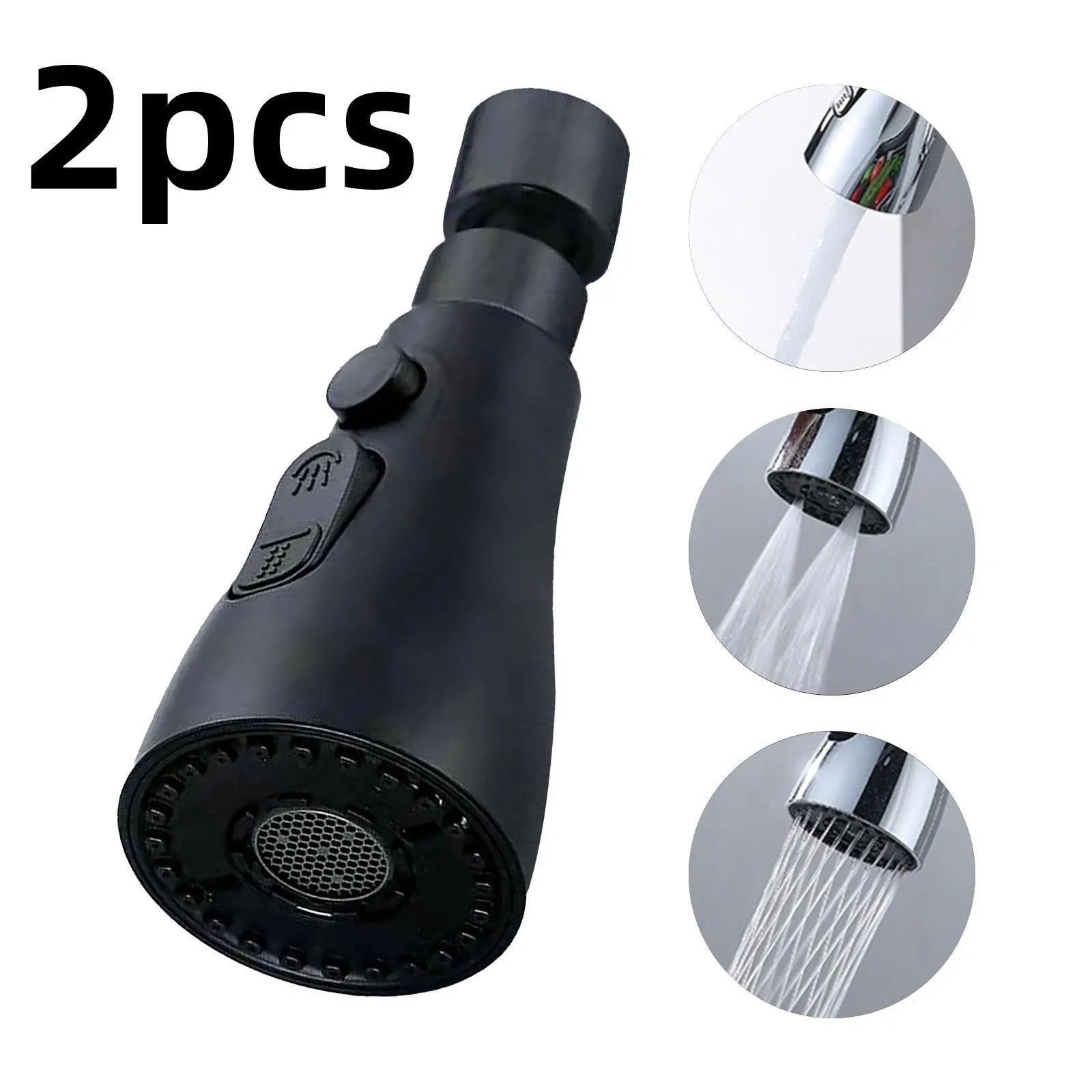 Universal Pressurized Faucet Sprayer Anti-splash 360 Degree Rotating Water Tap Three Stall Water Saving Faucet Nozzle Adapter TrendyDwelling