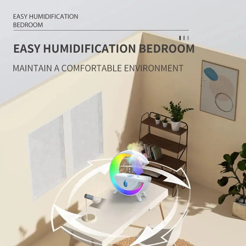 RGB Night Light Water Droplet Sprayer Anti-Gravity Air Humidifier 350ml Creative Home Office Mist Maker Diffuser Christmas Gift TrendyDwelling