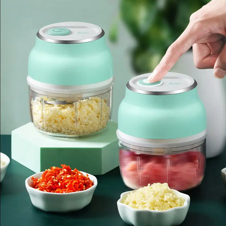 Portable Electric Mini Garlic Cutter Masher Vegetable Fruit Meat Food Chopper Grinder TrendyDwelling